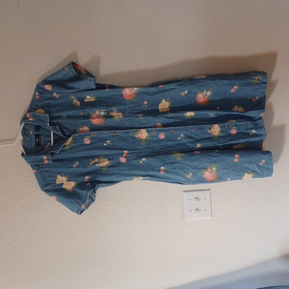 Vintage Crazy Horse Jeans Liz Clairborne Company floral dress size 6
